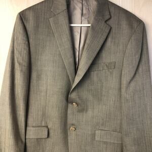 Lauren Ralph Lauren Silk Wool Tan Herringbone Sport Coat Blazer Suit Jacket 42S